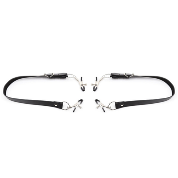 Women's BDSM Bondage of PU Leather / Spreader Straps for Vagina with Clamps - EVE's SECRETS